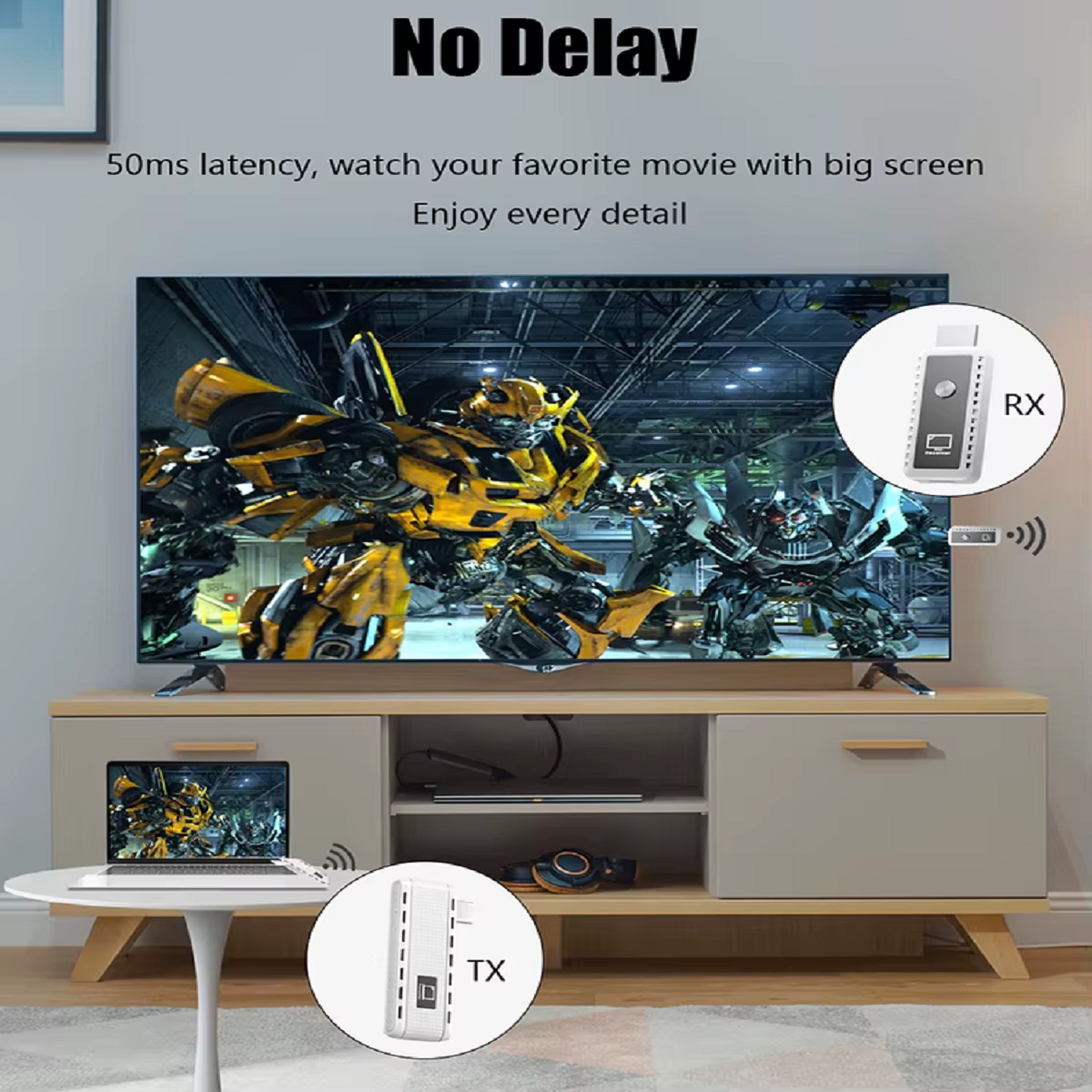 Extender Wireless TYPE C la HDMI, 30m, Telefon catre TV, Streaming Full HD 1080p / Laptop catre TV / Plug & Play