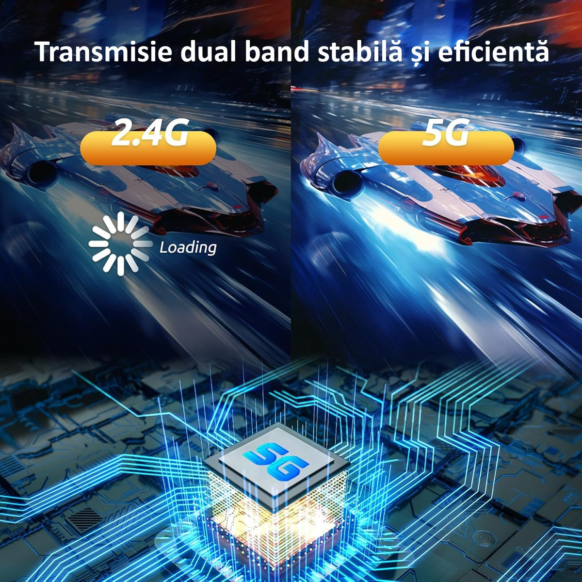 Kit TX/RX HDMI de Oglindire a Ecranului, Full HD 1080P 60Hz, Wireless 30 m, Frecventa de 2.4/5 GHz, Plug and Play, Alb