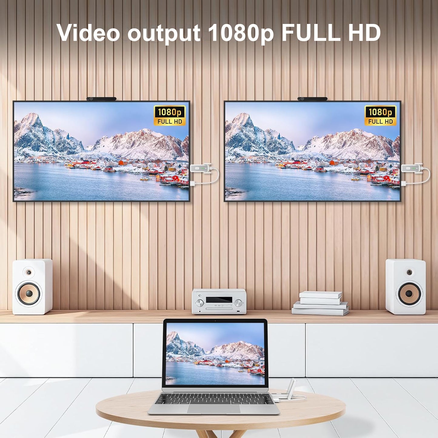 Kit Extensie HDMI Wireless 150m ENZIRO®, Transmitator si 2 Receptoare Full HD 1080p, Plug & Play, Dual Band 2.4G/5G, Alimentare USB, 2 Adaptoare, Alb