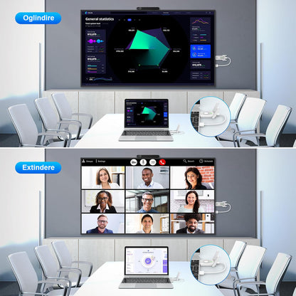 Kit Extensie HDMI Wireless 150m ENZIRO®, Transmitator si 2 Receptoare Full HD 1080p, Plug & Play, Dual Band 2.4G/5G, Alimentare USB, 2 Adaptoare, Alb