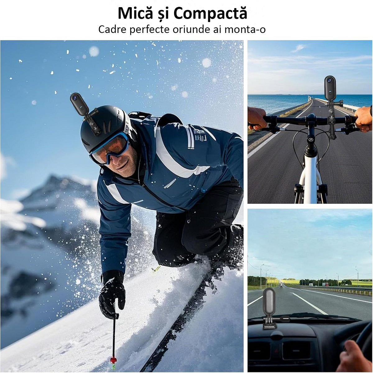 Camera Video Corporala 4K Ultra HD ENZIRO®, Rezolutie 3840*2160, Conectare WiFi, Body Cam, Unghi Larg 120º, Card Memorie Inclus 64 GB, Negru