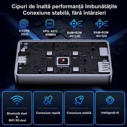 Adaptor Auto Wireless 4 in 1 Apple Carplay si Android Auto ENZIRO®, cu Netflix, YouTube, Google Store, HDMI 4K, 32GB, sistem ANDROID 12, Negru | Gri