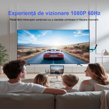 Kit Extensie HDMI Wireless 400m, TX si RX Full HD 1080P 60Hz, Plug & Play, Dual Band 2.4G/5G, cu 2 Adaptoare, pentru Streaming Audio/Video, Negru