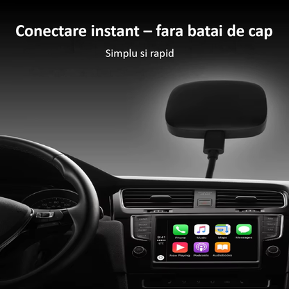Adaptor Auto Wireless 3 in 1 Apple Carplay si Android Auto, cu Netflix, YouTube, Google Store, Wi-Fi 6 2.4 GHz + 5 GHz, 32GB, sistem ANDROID 10, Negru