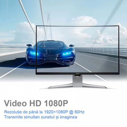 Kit Extensie HDMI Wireless 400m, TX si RX Full HD 1080P 60Hz, Plug & Play, Dual Band 2.4G/5G, cu 2 Adaptoare, pentru Streaming Audio/Video, Negru