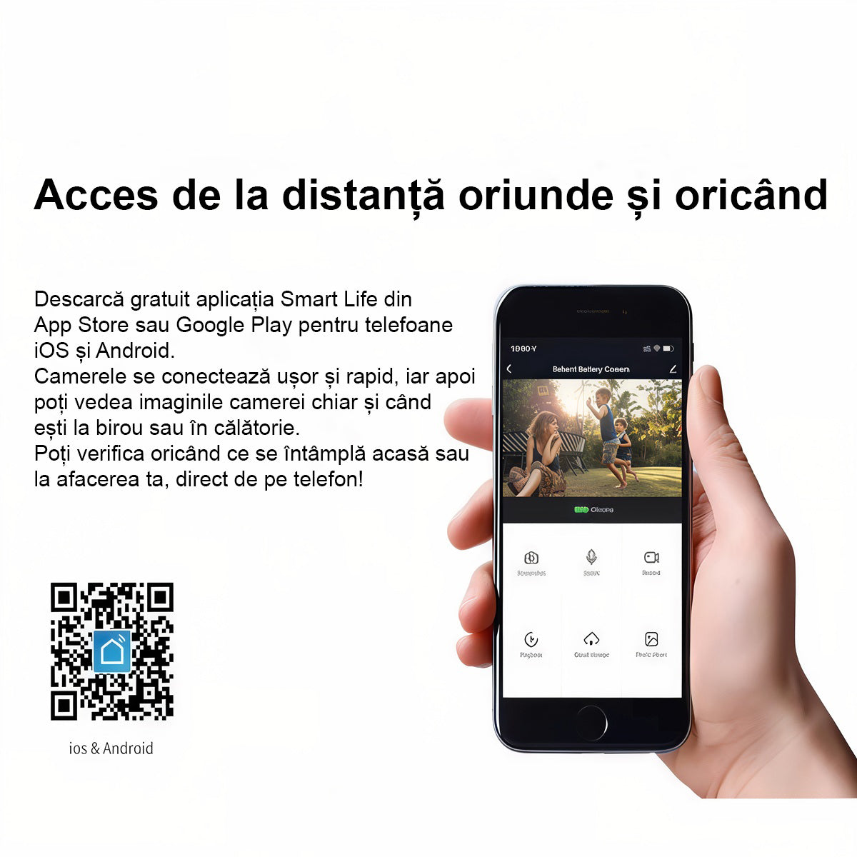 Vizor Electronic Inteligent Wi-Fi, ENZIRO®, Sonerie fara fir cu Camera 1080P HD, 3MP, Senzor Miscare, Vizualizare Nocturna 5m, Baterie 5000mAh, Gri